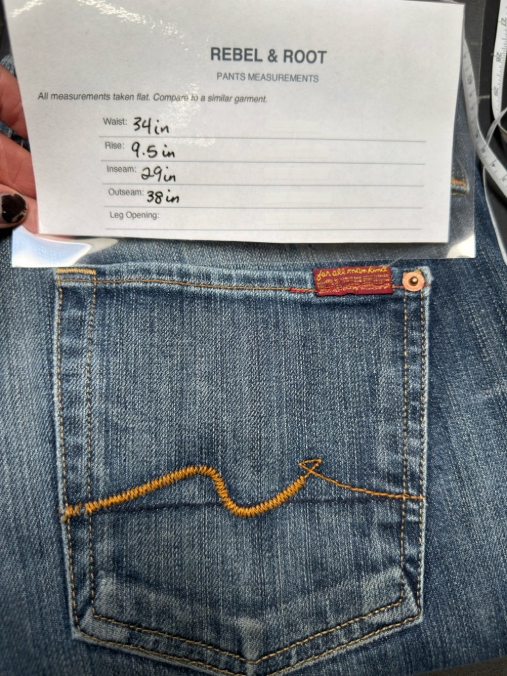 7 For All Mankind 7FAM Mens Bootcut Jeans Y2K Medium Wash Faded Denim Size 34 - Picture 13 of 13
